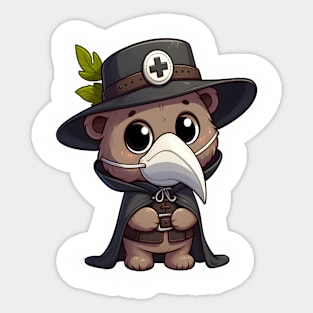 Cute Medieval Doctor Bear Kawaii Sticker